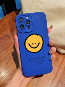 微笑圖案防摔手機殼 - 寶藍色 - 查看 1