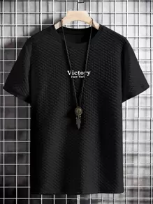 Manfinity Homme Men Letter Graphic Tee - Black - View 1