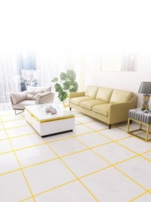 1roll PVC Floor Sealing Sticker, Minimalist Plain Floor Sealing Sticker For Home - Gold - View 5