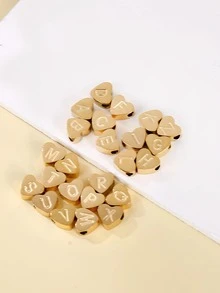 1 pieza con diseño de letra con diseño de corazón cuenta - Amarillo Oro - Ver 2