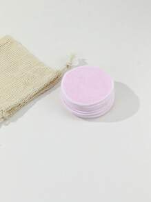 12 纤维双层卸妆棉，面部清洁，可重复使用卸妆棉，洗脸巾 - 粉色 - 查看 4