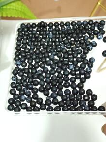 40pcs/set Polyresin Bead Decoration, Modern Solid Color Yellow DIY Decoration For Party - Black - View 1