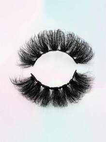 1对20毫米蓬松浓密俄式假睫毛，采用仿貂毛制成，自然柔软，打造迷人双眸 - 黑色 - 查看 5