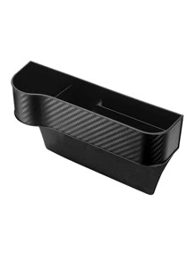1pc Car Carbon Fiber Storage Box - Black - View 2