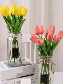 3 cái/bộ Hoa Tulip Nhân Tạo, Thân Hoa Tulip Giả Trang Trí Nhà - Nhiều màu - Xem 3
