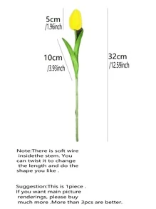 3 cái/bộ Hoa Tulip Nhân Tạo, Thân Hoa Tulip Giả Trang Trí Nhà - Nhiều màu - Xem 2