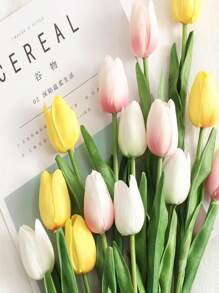 3 cái/bộ Hoa Tulip Nhân Tạo, Thân Hoa Tulip Giả Trang Trí Nhà - Nhiều màu - Xem 7