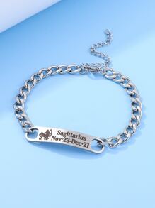 戒指和鏈條裝飾手鍊 - 銀色 - 查看 2