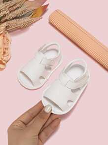 Xăng đan có dây đeo đến mắt cá chân cho bé, Xăng đan có dây buộc móc và vòng - trắng - Xem 2