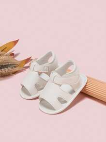 Xăng đan có dây đeo đến mắt cá chân cho bé, Xăng đan có dây buộc móc và vòng - trắng - Xem 3