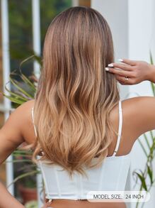 HAIRCUBE Nữ Tóc Giả 24 Inch Ombre Nâu Dài Xoăn Tóc Chia Tay Tóc Tổng Hợp - Nhiều màu - Xem 2