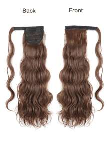 波浪馬尾掉發條- 24英寸長波浪卷曲包裹式馬尾熱阻合成髮品，適用於女性