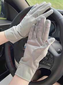 1Pair Women Grey Protection Fashion Gloves For Summer