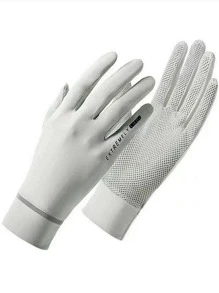 1Pair Women Grey Protection Fashion Gloves For Summer