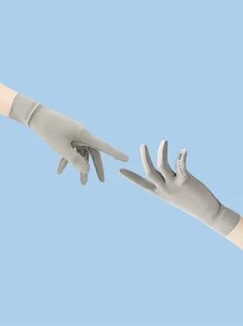 1Pair Women Grey Protection Fashion Gloves For Summer