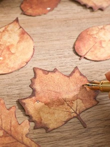 15 cái Nhãn dán các loại họa tiết lá, Nhãn dán đa năng cổ điển cho thủ công DIY, Trang trí, Tài khoản cầm tay - Nhiều màu - Xem 2