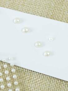 1pc Faux Pearl Assorted Sticker, Simple Multi-purpose Sticker For DIY Craft, Decoration, Hand Account - Beige - View 2