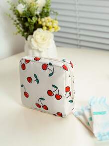 櫻花圖案衛生巾收納袋，衛生巾包衛生袋衛生護墊袋，學校補給用品學習用品大學宿舍必備品，旅行便携，適用於年輕女孩、女性、女士、學生衛生袋零錢包迷你化妝包巾袋週期包迷你包女性禮物女孩禮物女朋友禮物旅遊必備品女士旅行組織袋女士旅行配件 - 彩色 - 查看 3