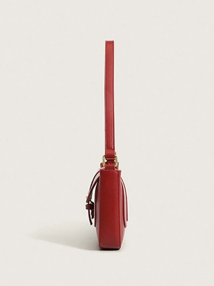 תיק וינטג' לנשים תיק בית השחי 2023 חדש אופנה סתיו וחורף תיק כתף מזדמן Crossbody תיק לנשים, תיק בורדו אופנתי - בורגונדי - ראה 3