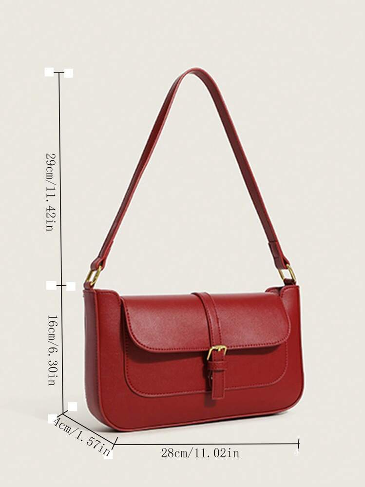 תיק וינטג' לנשים תיק בית השחי 2023 חדש אופנה סתיו וחורף תיק כתף מזדמן Crossbody תיק לנשים, תיק בורדו אופנתי - בורגונדי - ראה 6