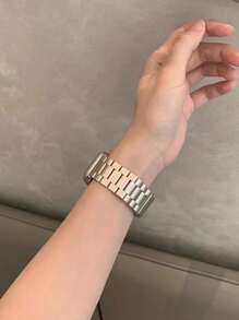 1 Dây đeo đồng hồ có thể điều chỉnh bằng thép không gỉ Tương thích với Apple Watch - trắng - Xem 2