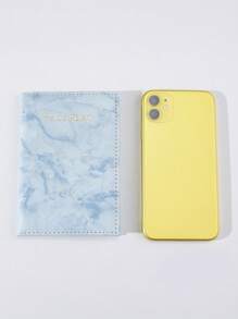 时尚大理石图案卡片夹 - 便携式旅行护照套 - 轻便双折套 度假配件 适合假期 旅行用品 旅行组织者 旅行用品 旅行钱包 护照夹 护照钱包 海滩度假包 夏季圣诞假期 - 藍白色 - 查看 4