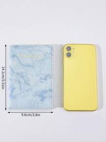 时尚大理石图案卡片夹 - 便携式旅行护照套 - 轻便双折套 度假配件 适合假期 旅行用品 旅行组织者 旅行用品 旅行钱包 护照夹 护照钱包 海滩度假包 夏季圣诞假期 - 藍白色 - 查看 5