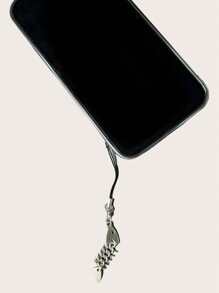 鱼骨设计手机挂绳礼物，适合母亲、家人、朋友、生日、节日手机挂饰、手机链 - 銀色 - 查看 3