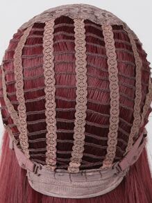 Tóc giả tổng hợp dài thẳng có tóc mái - Đỏ - Xem 6