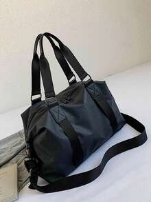 Túi Duffel Tối Giản Tay Cầm Đôi Dành Cho Thể Thao & Du Lịch - màu đen - Xem 2