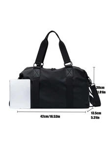 Túi Duffel Tối Giản Tay Cầm Đôi Dành Cho Thể Thao & Du Lịch - màu đen - Xem 3