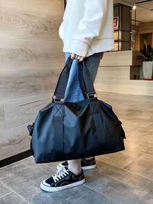 Túi Duffel Tối Giản Tay Cầm Đôi Dành Cho Thể Thao & Du Lịch - màu đen - Xem 5