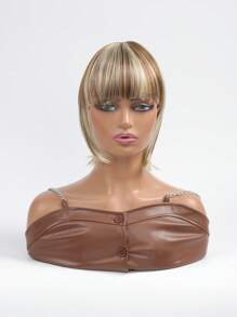 Short Straight Synthetic Hair Bangs - Piano Color - View 3