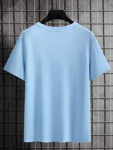 Manfinity Homme Men Mountain & Tree Print Tee - Blue - View 2