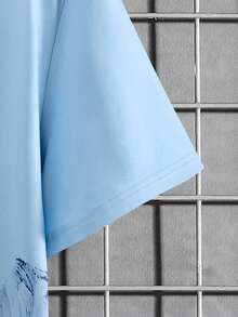 Manfinity Homme Men Mountain & Tree Print Tee - Blue - View 3