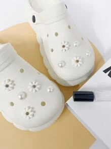 10 stks Faux Pearl Decor Bloem Ontwerp Schoen Decoratie, ABS Sierlijke Accessoires Voor Klompen Slides