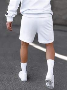 Manfinity Homme Men Drawstring Waist Shorts - White - View 8