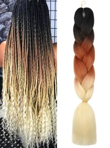 Gói 1 Bím Tóc Lớn 24Inch Thích Hợp Cho Phụ Nữ Và Trẻ Em Ngày Lễ Hàng Ngày Và Cosplay Bện Màu Nâu Ombre Nhiều Màu Thời Trang tổng hợp Tóc Móc Phần Mở Rộng Tóc Hữu Ích Và Khéo léo Tóc Nhiệt Độ Cao - Nhiều màu - Xem 1