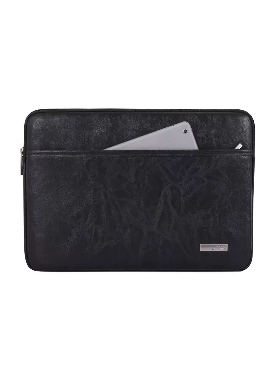 canvas artisan 帆布工匠 1 件斑马纹超薄防水 PU 笔记本包笔记本电脑内胆包适用于 HP Probook、笔记本电脑包、便携式笔记本电脑内胆包适用于 Macbook - 黑色 - 查看 1