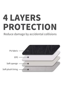 canvas artisan 帆布工匠 1 件斑马纹超薄防水 PU 笔记本包笔记本电脑内胆包适用于 HP Probook、笔记本电脑包、便携式笔记本电脑内胆包适用于 Macbook - 黑色 - 查看 4