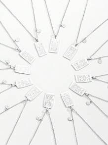 1 PC Thời Trang 12 Chòm Sao Tarot Vòng Cổ Cho Nữ Cho Đảng Quà Tặng Sinh Nhật, Trang Sức Inox - Bạc - Xem 6