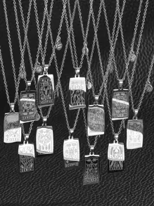 1 PC Thời Trang 12 Chòm Sao Tarot Vòng Cổ Cho Nữ Cho Đảng Quà Tặng Sinh Nhật, Trang Sức Inox - Bạc - Xem 1