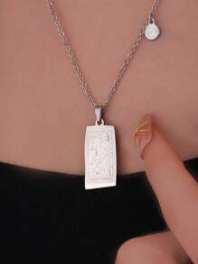 1 PC Thời Trang 12 Chòm Sao Tarot Vòng Cổ Cho Nữ Cho Đảng Quà Tặng Sinh Nhật, Trang Sức Inox - Bạc - Xem 5