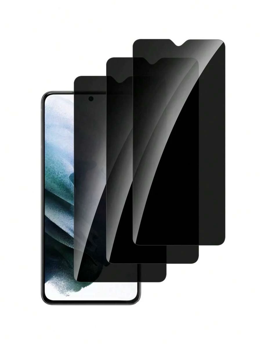 3pcs Screen Privacy Protection Film Compatible With Xiaomi, Private Screen Protector Compatible With IPhone 16/16 Plus/16 Pro/16 Pro Max/15/15Pro/15Plus/15Promax - Black - View 1