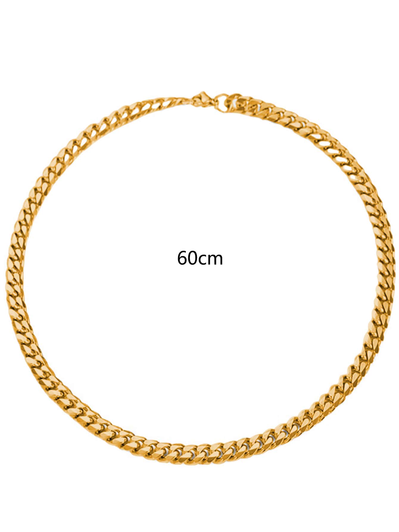 1 Pièce Hommes Chaîne Minimaliste Collier, Bijoux En Acier Inoxydable - Or jaune - Voir 3