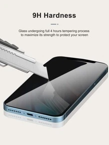 2入組螢幕隱私保護鋼化膜適用於iphone,私人屏幕保護膜 - 黑色 - 查看 4