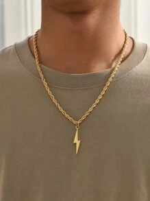 1 vòng cổ nam sét quyến rũ, trang sức bằng thép không gỉ - Vàng - Xem 1