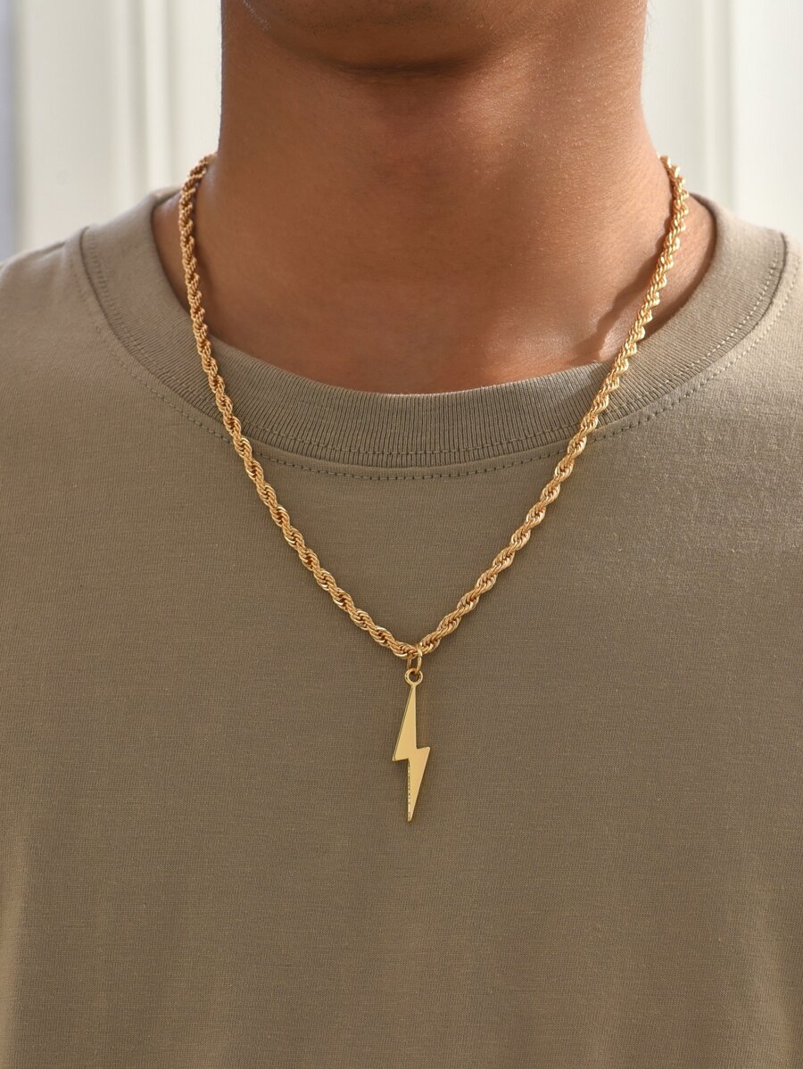 1 vòng cổ nam sét quyến rũ, trang sức bằng thép không gỉ - Vàng - Xem 1