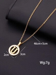 字母墜飾項鍊 - 金黃色 - 查看 3