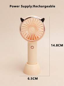 1入組塑料電風扇現代家用耳飾電風扇 - 黃色 - 查看 6